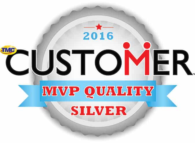 Silver medal award for customer service in 2016