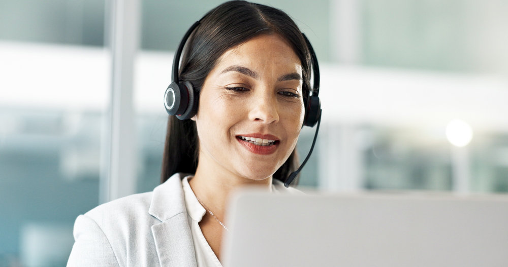 Business,Woman,,Consultant,And,Call,Center,On,Computer,In,Customer
